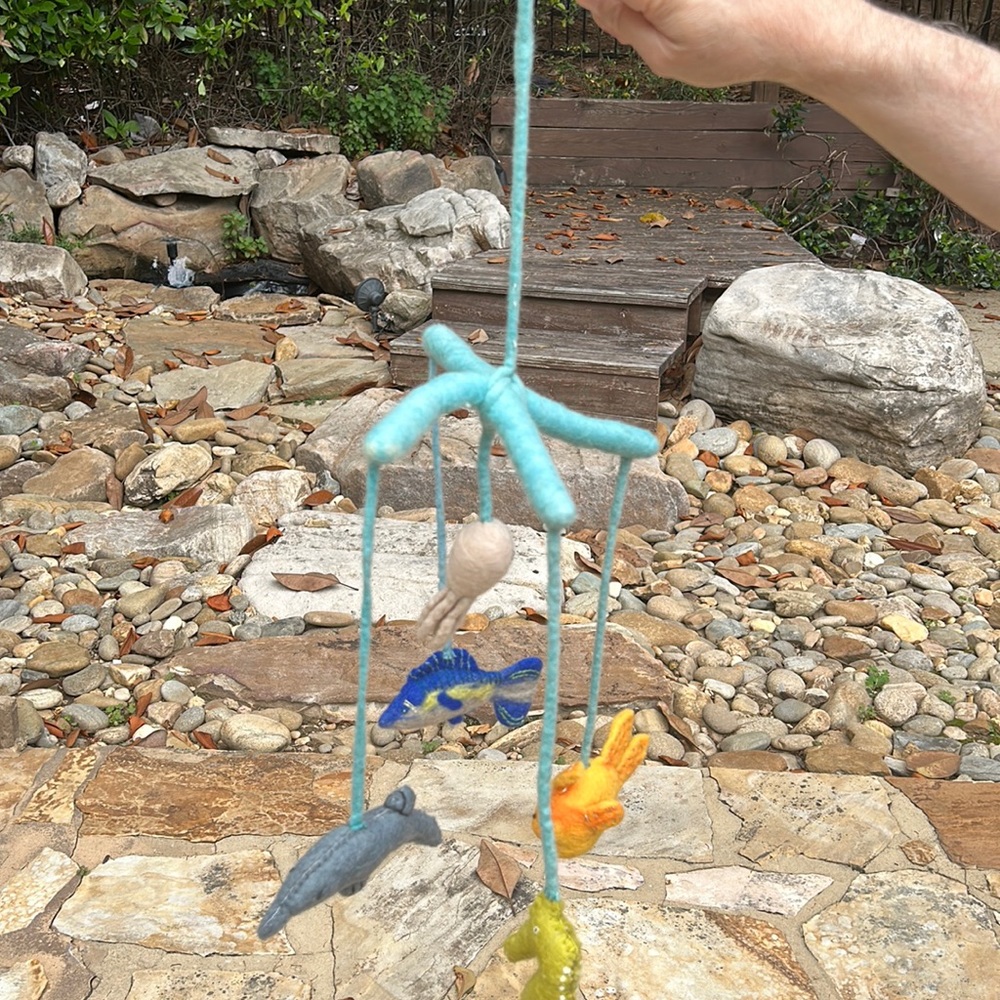 Crib Mobile Baby underwater theme octopus fish seahorse felt nursery ocean sea - Picture 9 of 12